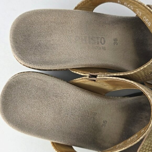 Mephisto Women's Patent Reptile Leather Slip On Strappy Wedge Sandals Size 36 - Picture 10 of 16